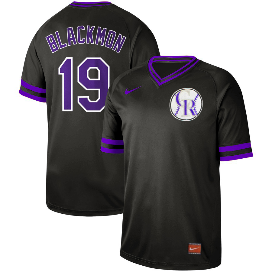 Men's Colorado Rockies #19 Charlie Blackmon Black Cooperstown Collection Legend Stitched MLB Jersey